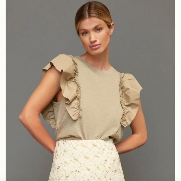 Evereve Tops - Final sale! Evereve Nation LTD Para boxy t shirt cotton ruffles women's sz XL